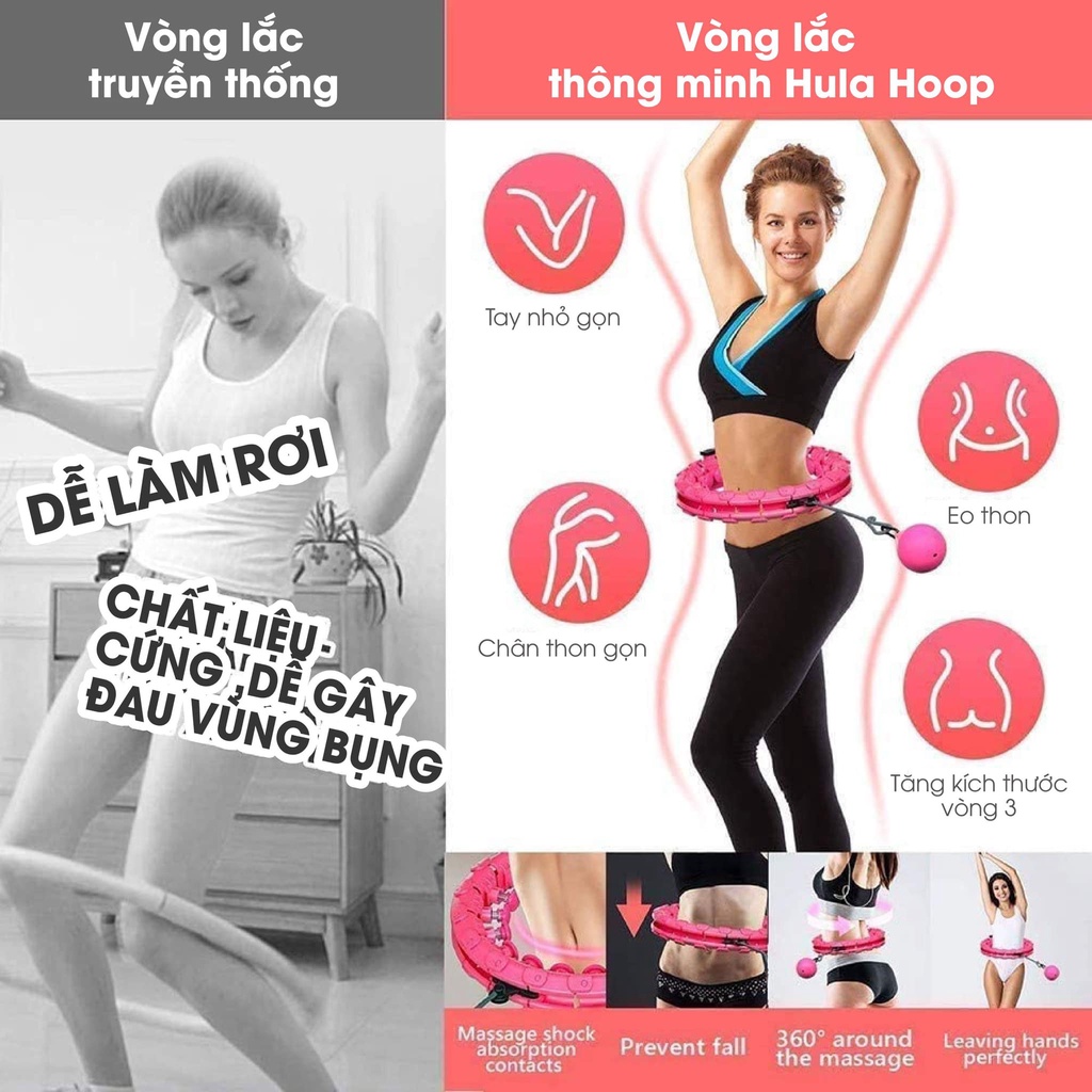 [SIÊU BỀN] Vòng lắc eo thông minh Hula Hoop - Nhựa ABS an toàn, chắc chắn, thiết kế đẹp mắt. (Bảo hành 1 tháng 1 đổi 1)