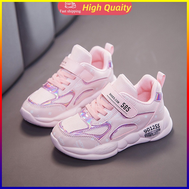 Giày Thể Thao Chống Trượt Họa Tiết Hoạt Hình Màu Hồng Thời Trang Cho Bé Gái Size 26-37