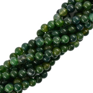 10 Mm Nature Green Moss Agate Gemstone Loose Spacer Beads Round Strand 15"