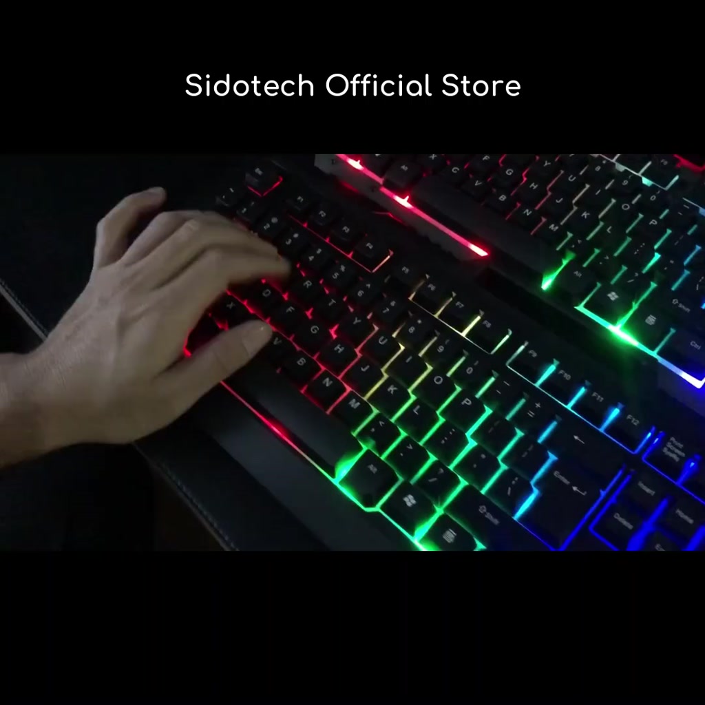 Bàn Phím Máy Tính Gaming SIDOTECH V5 PRO có dây LED RGB công thái học chống nước dành cho dân văn phòng và game thủ | BigBuy360 - bigbuy360.vn