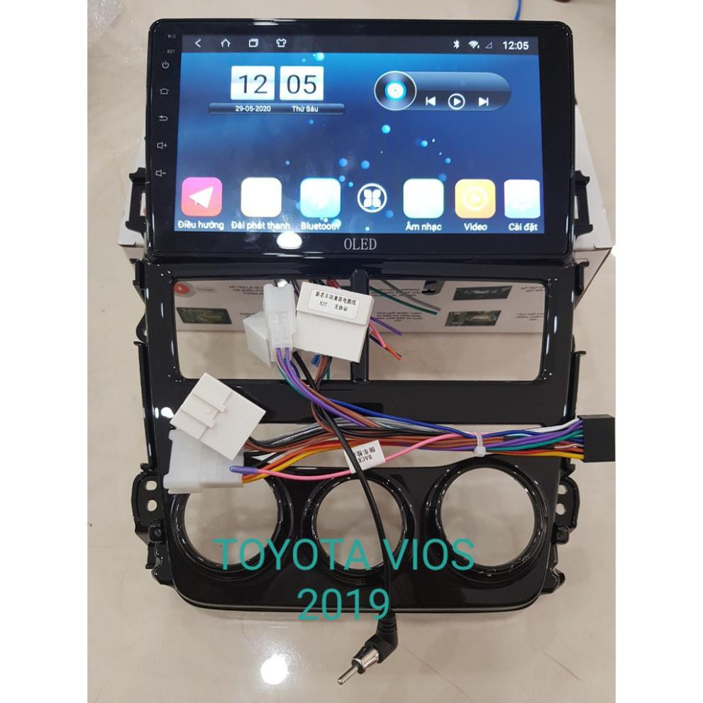 MẶT DƯỠNG XE TOYOTA VIOS 2018-2020 ĐIỀU TỰ ĐỘNG & CƠ 9INCH CÓ JACK NGUỒN ZIN