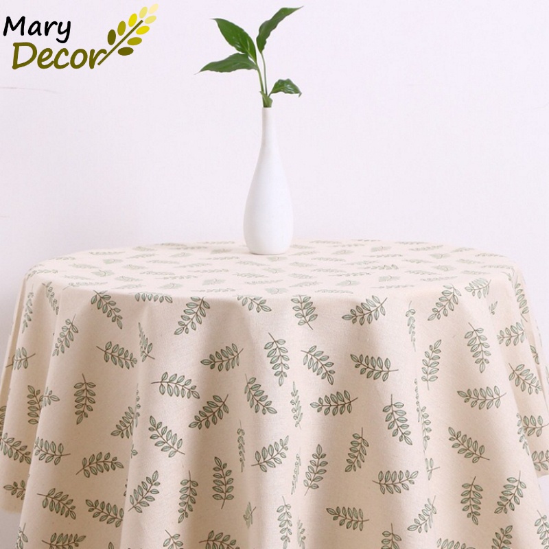 Khăn trải bàn Mary Decor trang trí bàn ăn, Quà tặng Noel đậm chất vintage - họa tiết Lá nhỏ - KB-B04