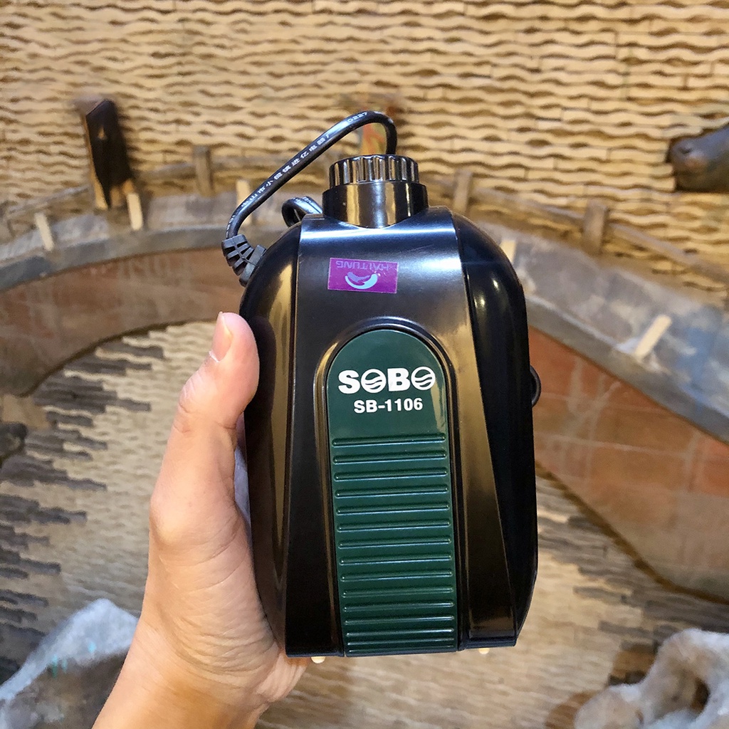 Máy Sục oxy bể cá, máy sủi oxy SOBO SB-1106 2 vòi - Chạy siêu êm