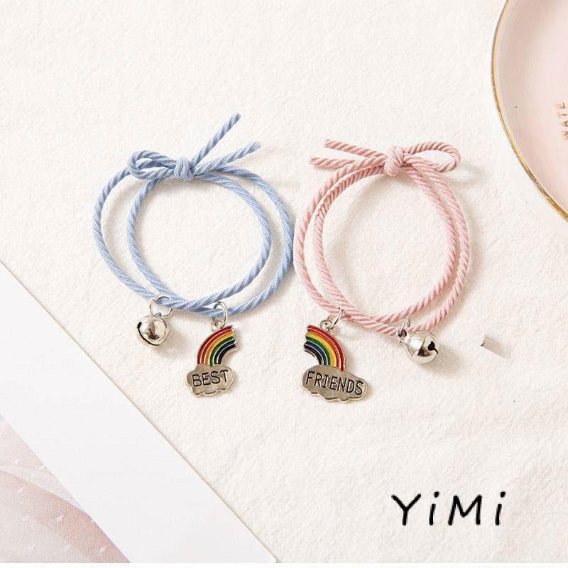 【Yimi.Vn】Một Cặp Vòng Đeo Tay Dây Thừng Đính Chuông Và Đám Mây Ghép Nối Tình Bạn Đơn Giản
