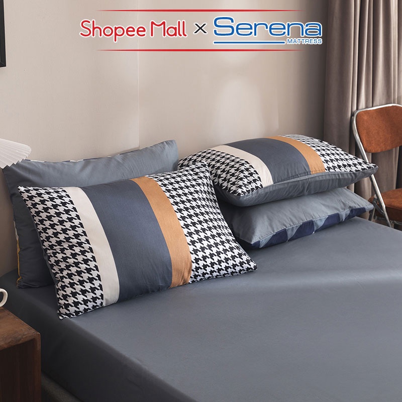 Bộ Chăn Ga Gối Nệm 5 Món SERENA MATTRESS CTLV11 Chất Liệu Cotton Living