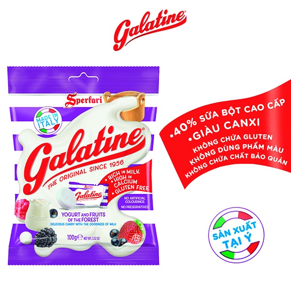 [Mã BMLTA50 giảm đến 50K đơn 99K] Kẹo sữa viên nguyên chất nén nhập khẩu Galatine 100g, kẹo sữa Ý thượng hạng