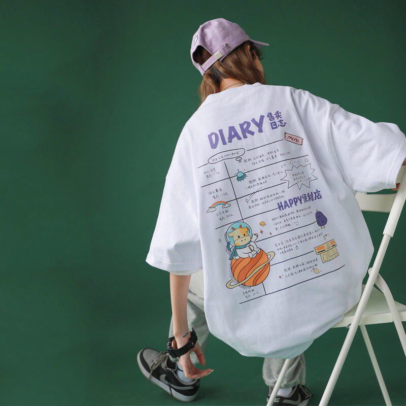 Áo Thun Nam Nữ Form Rộng Hàn Quốc Diary Dày Mịn Thoáng Mát Thiết Kế Thời Trang Kiểu Dáng Năng Động Trẻ Trung - ZAFASHION