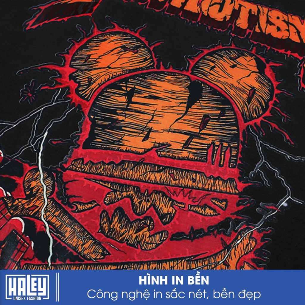Áo Thun Unisex Tay Lỡ TN156 Form Rộng Nam Nữ street wear cá tính HALEY vải cao cấp chất cotton 100% siêu thoáng mát