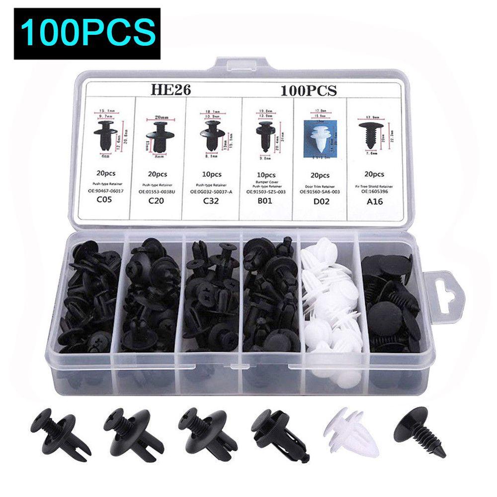 Set 100 Đinh Tán Bằng Nhựa Phụ Kiện Cao Cấp Cho Xe Ô Tô Fender