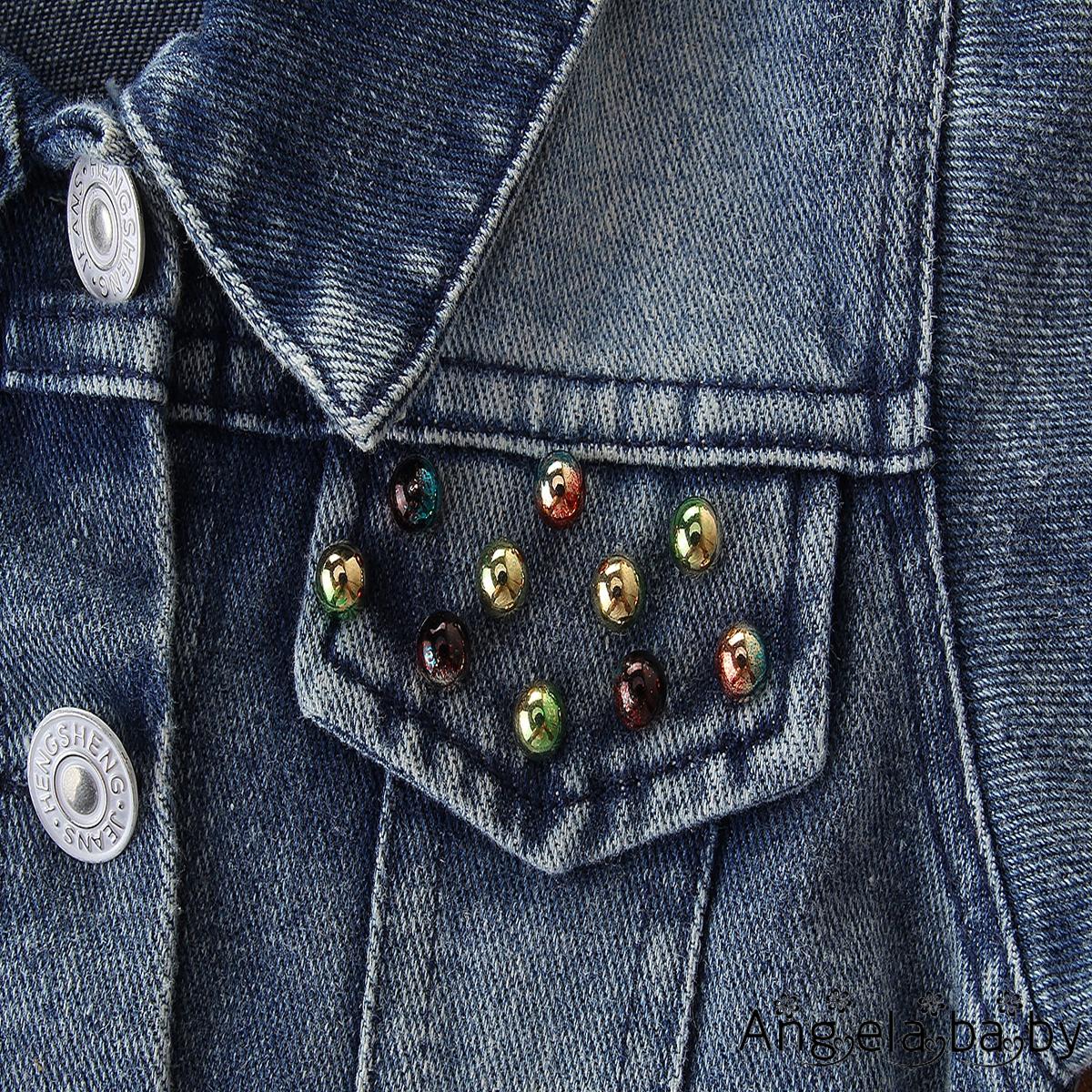 Áo Khoác Jeans Đính Kim Sa Thời Trang Cho Bé Gái