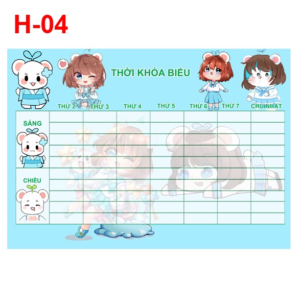 Thời khóa biểu Hero Team các mẫu đẹp