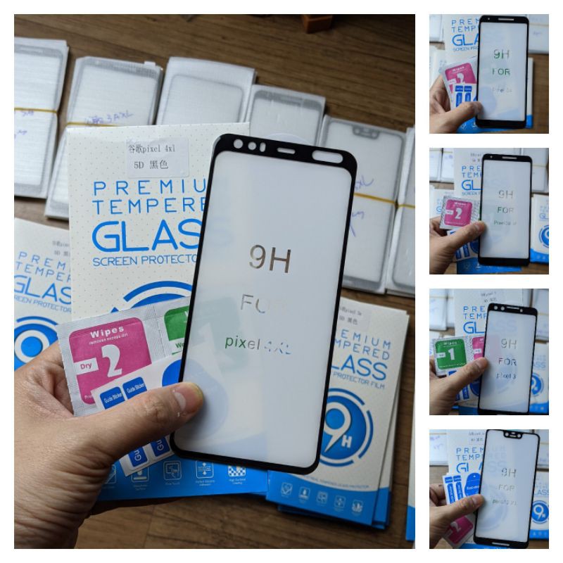 Kính cường lực full màn viền đen Google Pixel 6a / 6 Pro / 7 / 5 / 4a 5g / 4a / 4 XL / 4A / 3 XL / 3a XL / 3a / 2 XL / 2