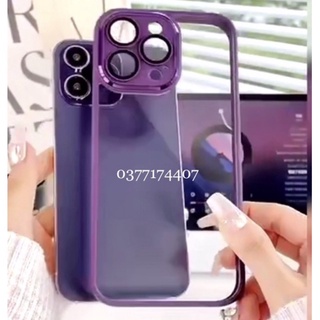 (Tím) Ốp lưng Trong X&M Touch Skin cho iPhone 14 Pro Max, 14 Plus, 14 Pro, 14 13 Pro bảo vệ cụm và mắt camera siêu đẹp