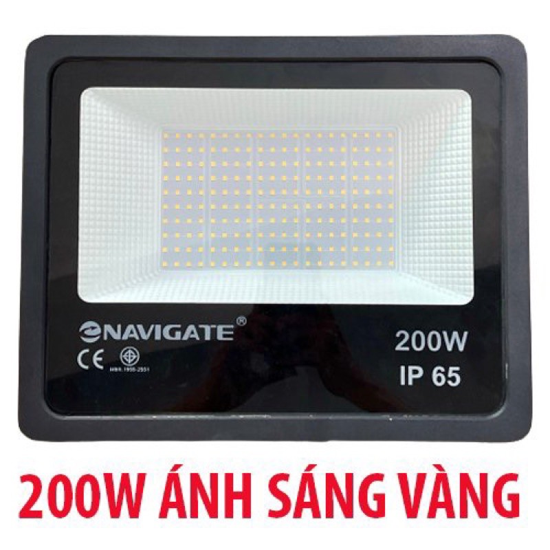 Đèn pha led 200W ánh sáng Vàng chuyên công trình ngoài trời, đèn sân vườn vỏ nhôm đúc cao cấp Navigate