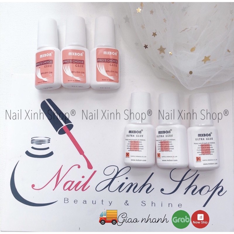 Keo đính đá, dán móng tay, trang trí móng nail MX Bon (chai 7g)