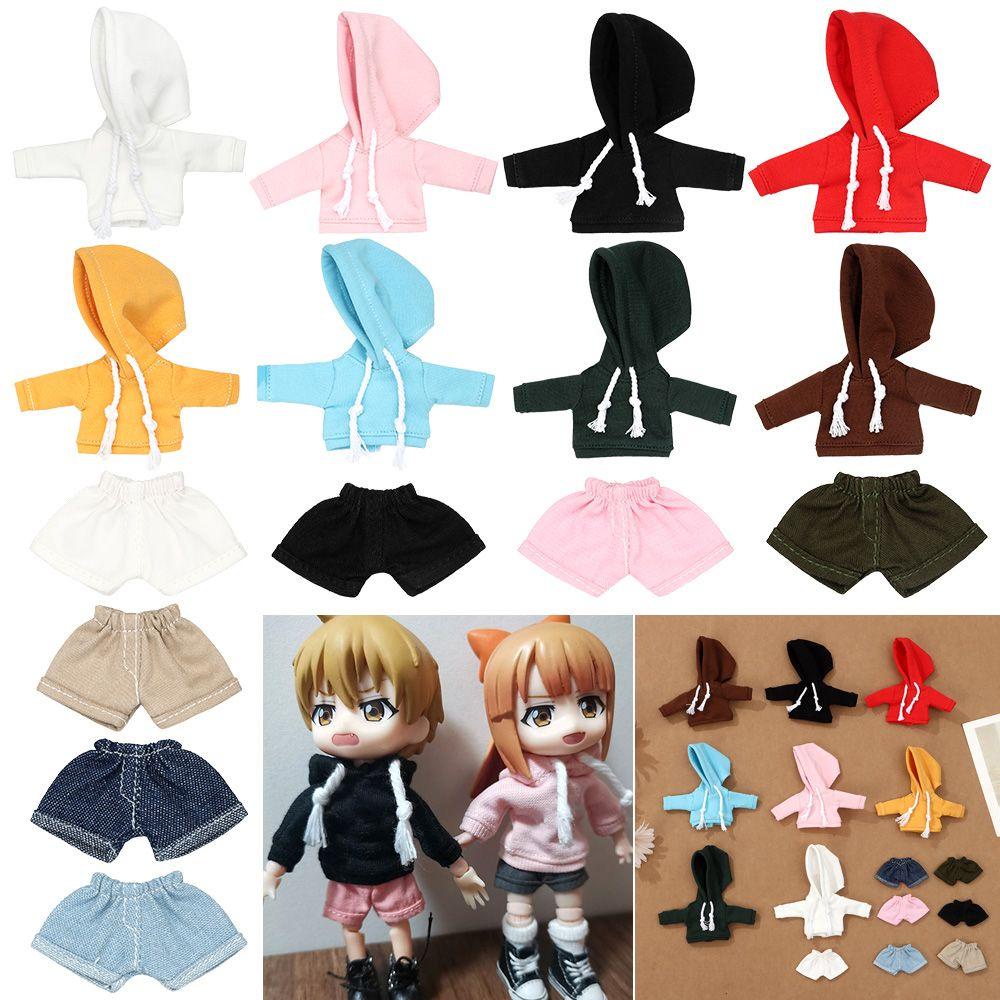 Set Áo Hoodie Và Quần Short Cho Búp Bê 1 / 6 1 / 12 12~16cm