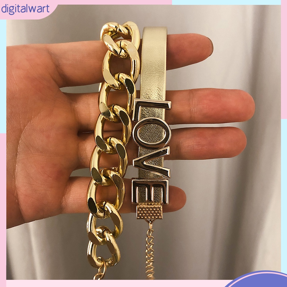 Bộ 2 vòng tay thời trang nữ kiểu dáng cực cá tính màu hoàng kim thanh lịch