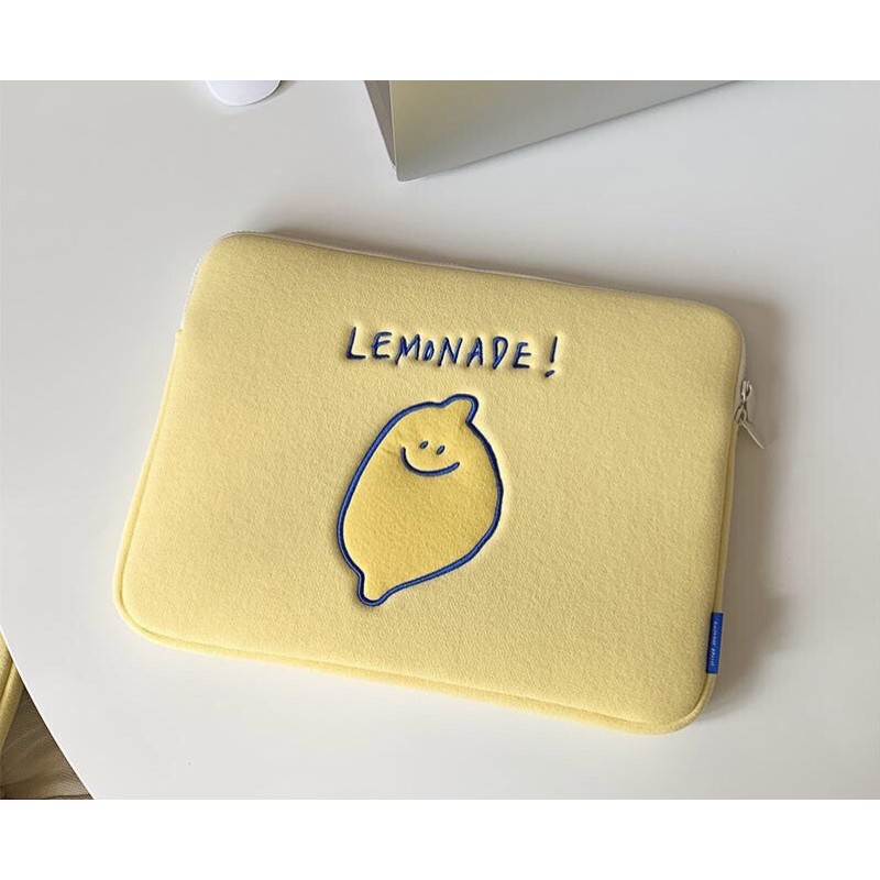 Túi đựng laptop, ipad thời trang Hàn Quốc hình Lemonade - Túi đựng tiện ích cho các dòng máy 11inch, 13inch, 15inch