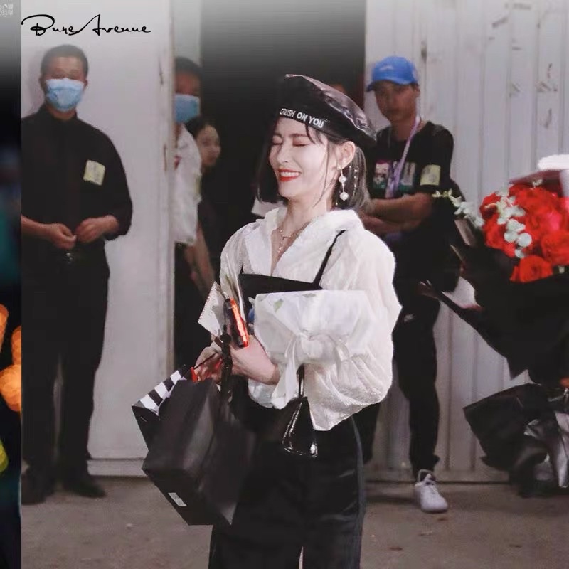 Nón beret crush on you đỏ đen - Mũ nồi phong cách Hàn - Maben