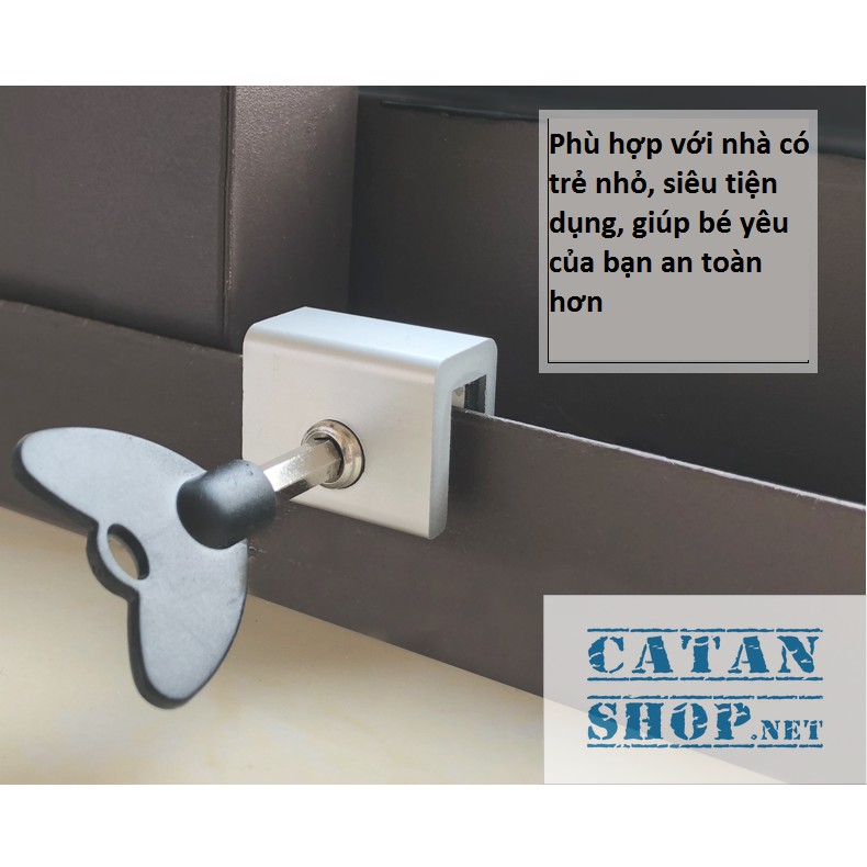 Khóa chặn cửa sổ kéo chống kẹt tay cho bé, chặn cửa slide, của lùa siêu tiện dụng GD256-Khoacuaso