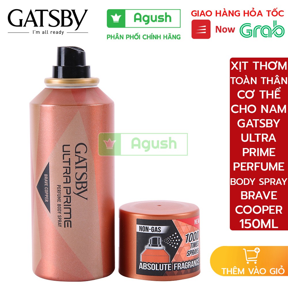 Xịt thơm body mist nam nước hoa chính hãng Ultra Prime Perfume Body Spray Brave Cooper 150ml chai to 150ml lưu hương lâu