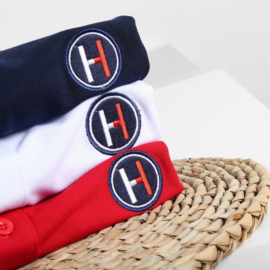 Áo thun nam có cổ 2 màu thêu logo H cao cấp KENSTORE89 ATP078