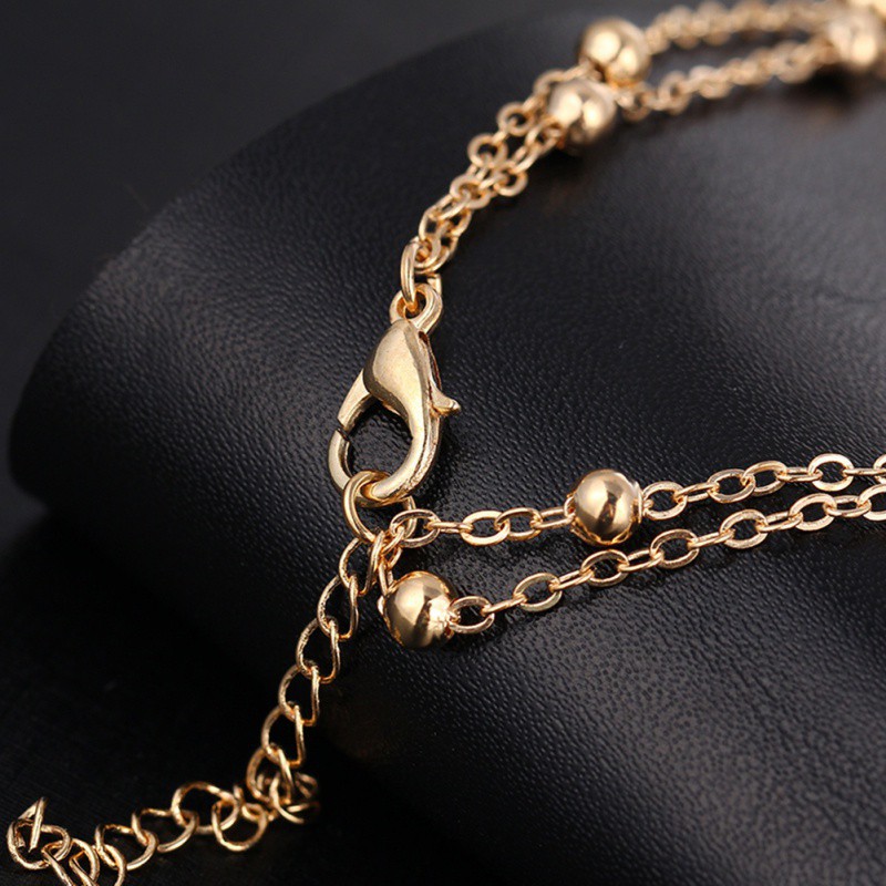 Lắc chân 2 tầng phối ngọc trang trí thời trang cho nữ | BigBuy360 - bigbuy360.vn