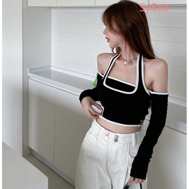 Áo Croptop Lệch Tà Quyến Rũ Thời Trang Cho Nữ