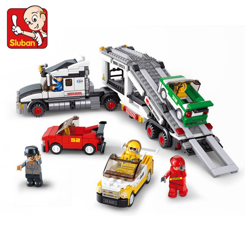 Bộ Đồ Chơi Lắp Ráp Mô Hình Xe Vận Chuyển 638 Mảnh Ghép Sluban 0339