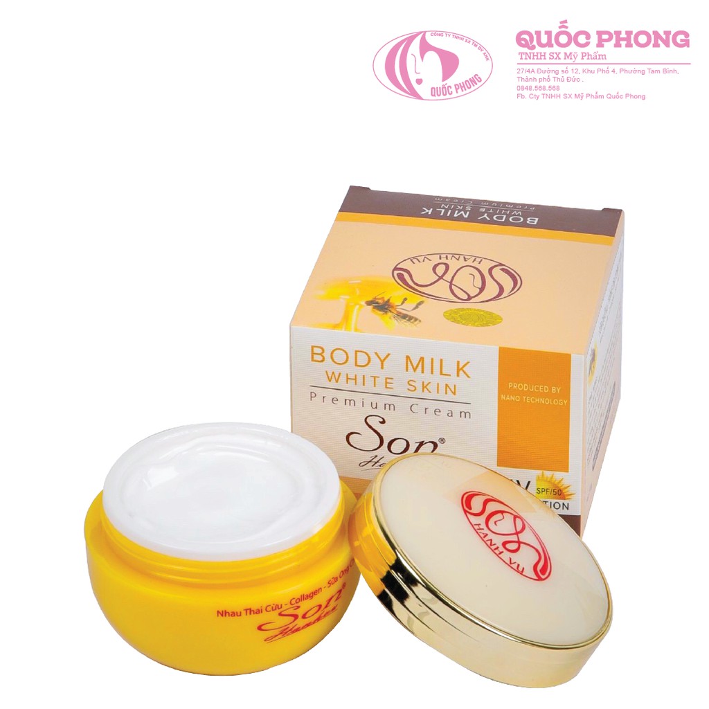 KEM DƯỠNG THỂ TOÀN THÂN CAO CẤP (Dạng kem đặc) Chiết xuất dưỡng chất NHAU THAI BIO NANO COLLAGEN SON (NET. 200g)