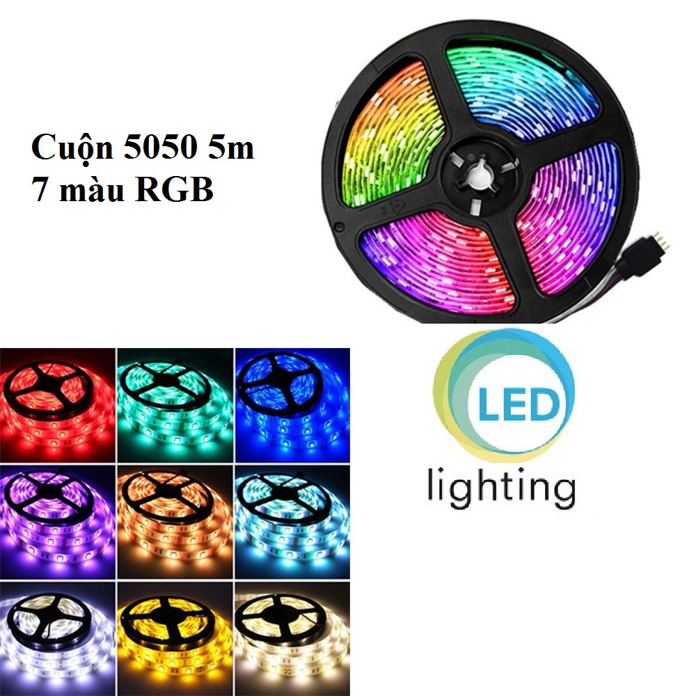 LED DÂY RGB 7 MÀU 5050 5M/300LED/CUỘN | BigBuy360 - bigbuy360.vn