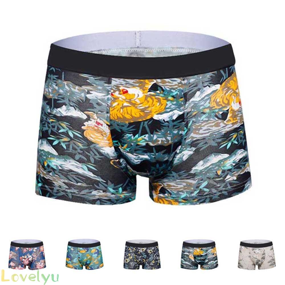 【LOVELYU】LomcMen cotton boxer briefs comfortable and breathable solid color midwaist briefs otlqdh【Good Quality】