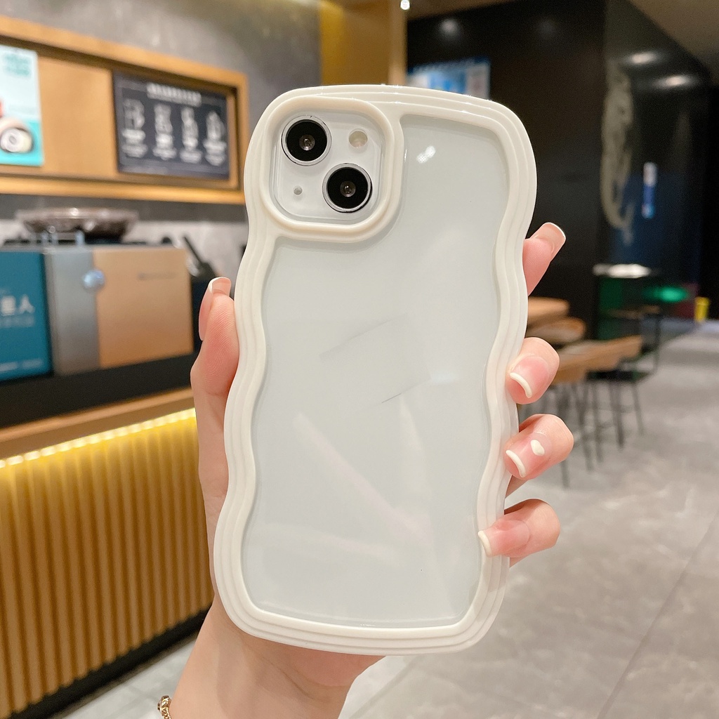 Cho IPhone 6 6S 7 8 6PLUS 6SPLUS 7PLUS 8PLUS X XS XS MAX XR Ốp Điện Thoại TPU Silicon Trong Suốt Viền Gợn Sóng
