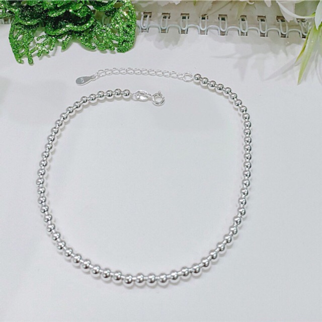 Lắc chân bi 3 ly bạc ta nhiều kiểu trơn phay