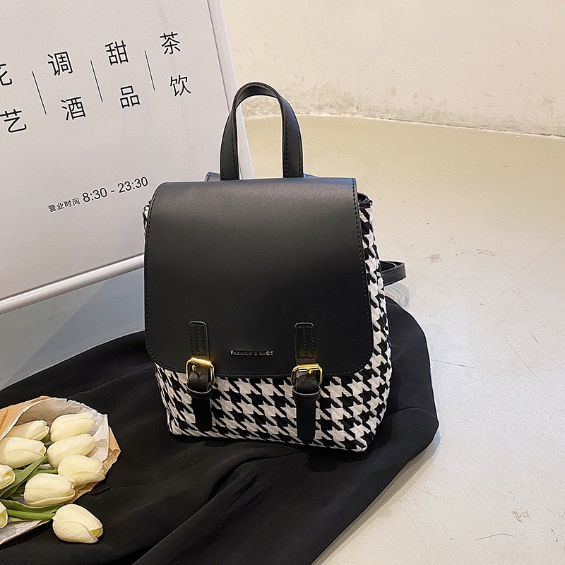 IELGY Ba Lô Họa Tiết Kẻ Sọc Màu Sắc Cổ Điển Thời Trang Cho Nữ