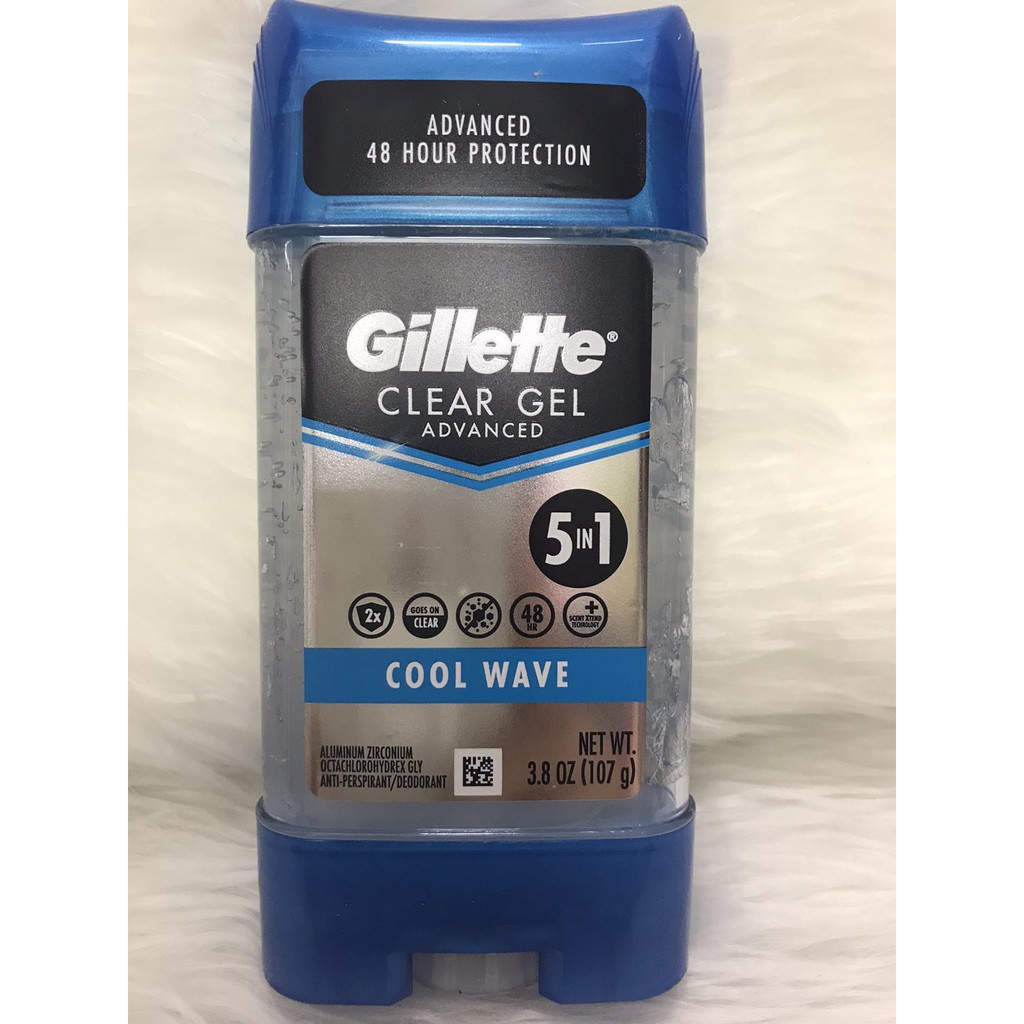 Date T6/2022_Lăn khử mùi cho nam của Mỹ Gillette Clear Gel Cool Wave loại 107g