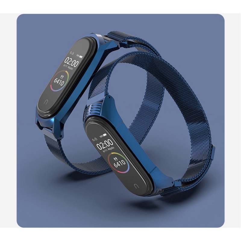 DÂY MIBAND 8_Dây đeo Miband 5/6/7/8 Milanese viền nhọn