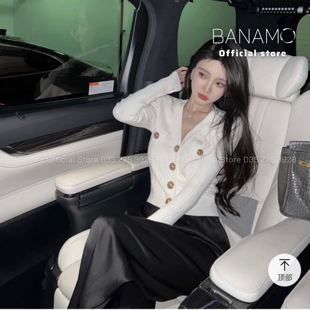 Áo cardigan thời trang Banamo Fashion áo len 2 túi ngực khuy đồng 3427