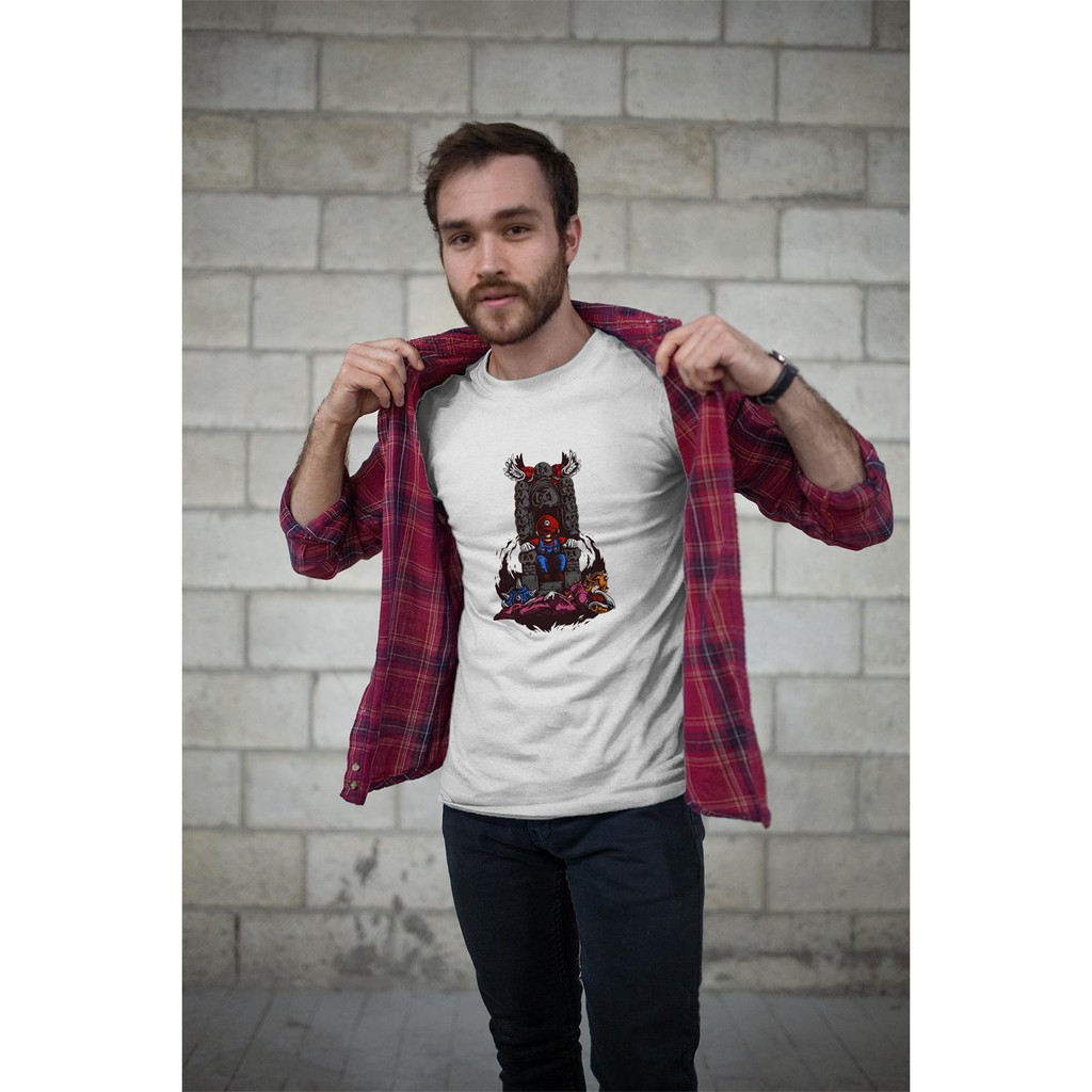 Áo thun Nam in hình Vintage hình xăm mario - Cotton Thun Phong Cách Cá Tính - Cực Chất Và Đẹp