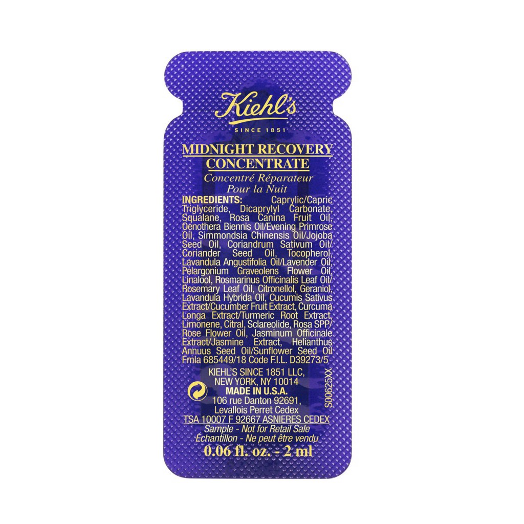 Gói tinh chất phục hồi da ban đêm Kiehl's Midnight Recovery Concentrate 2ml | BigBuy360 - bigbuy360.vn