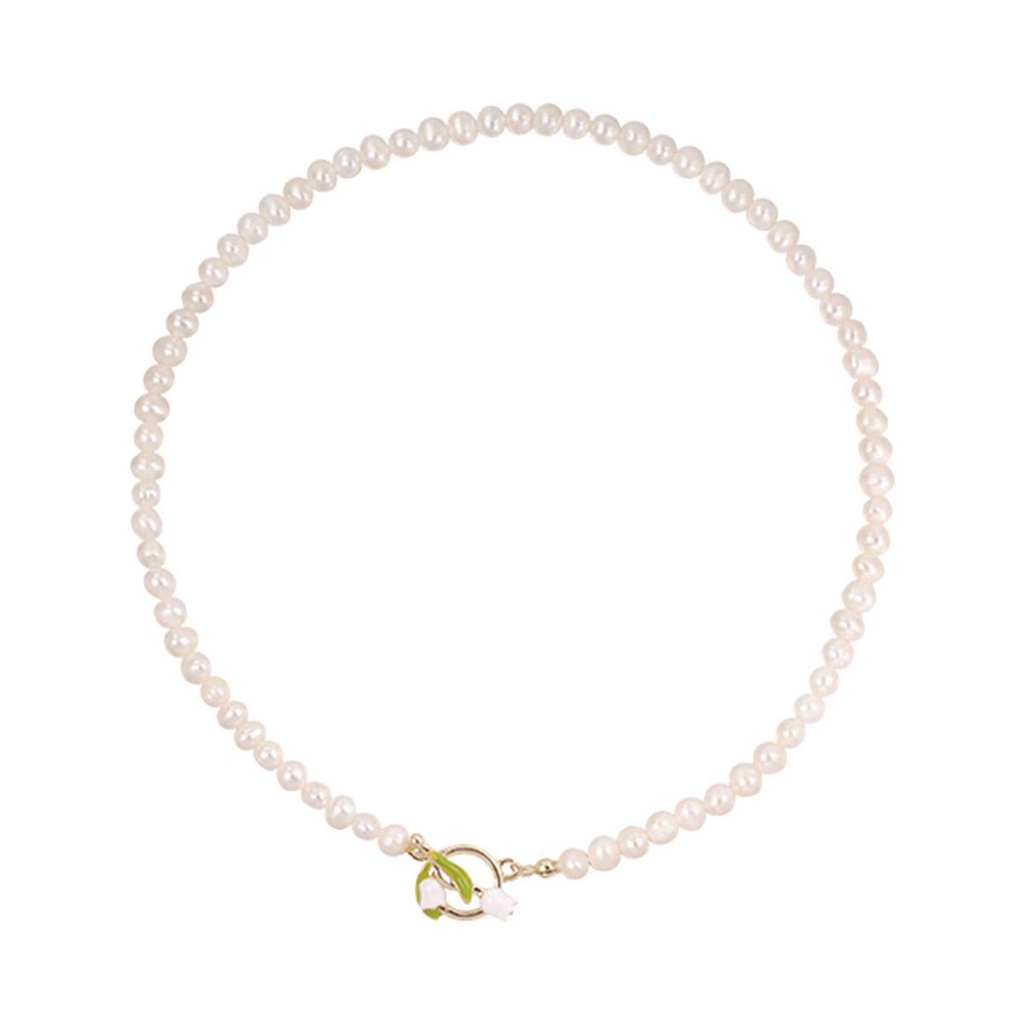 iF YOU Vòng cổ/ Vòng đeo tay   kiểu hoa tulip đính ngọc trai thời trang thanh lịch cho nữ