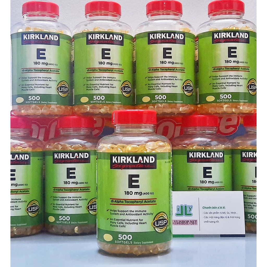 Date 2026 - [Hàng Mỹ] Vitamin E 180Mg (400 Iu) Kirkland Signature Chai 500 Viên Từ Mỹ Mẫu Mới