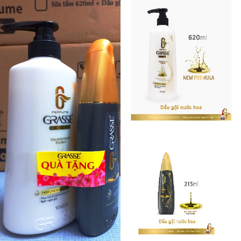 Dầu gội Grasse 620ml + tặng kèm dầu gội 215ml