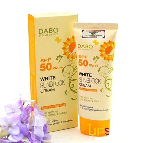 Kem chống nắng da mặt và body Dabo Whitening Sunblock Cream Spf 50pa+++ Hàn quốc 70ml/Hộp dưỡng trắng da, kiềm dầu