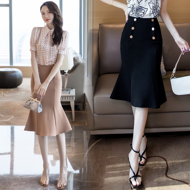 Chân Váy Ôm Đuôi Cá Phong Cách Hàn Quốc Thanh Lịch Dành Cho Nữ