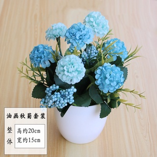 Bình hoa lụa trang trí phòng khách mini HH001