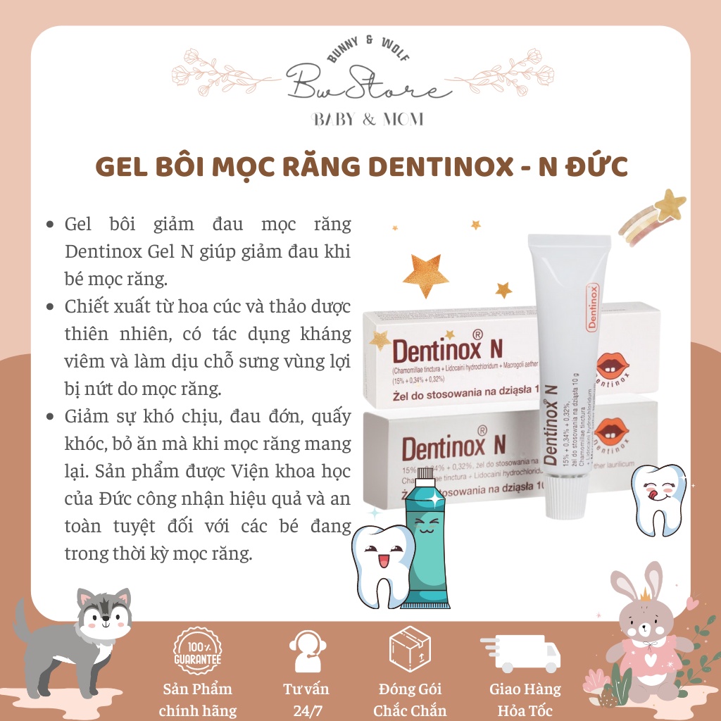 Gel Bôi Giảm Đau Mọc Răng Dentinox-Gel N Nội Địa Đức 10gr