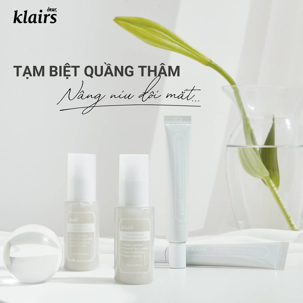 [CHÍNH HÃNG] Kem Dưỡng Dạng Gel Giảm Quầng Thâm, Bọng Mắt Klairs Fundamental Eye Awakening Gel 35ml