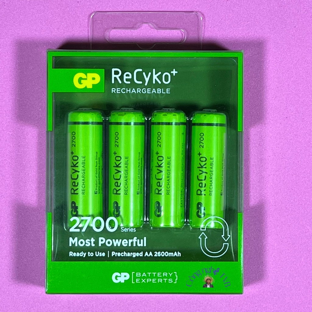 Pin sạc aa GP 2700mAh vỉ 4 viên chính hãng