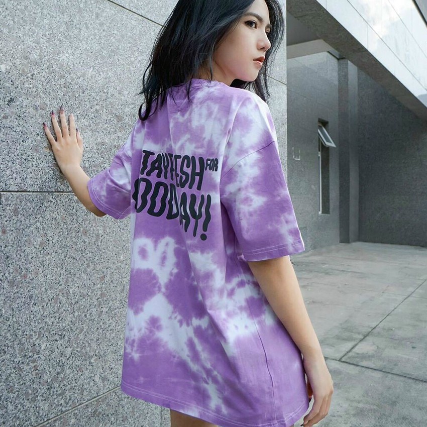 Áo Thun Form Rộng Tay Lỡ Unisex Áo Loang Màu 35-70kg | BigBuy360 - bigbuy360.vn